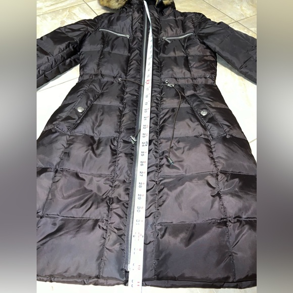 Michael Kors Brown Puffer Faux Fur Hooded Coat - Picture 2 of 10